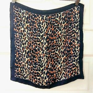 Vintage Leopard Print Silk Scarf